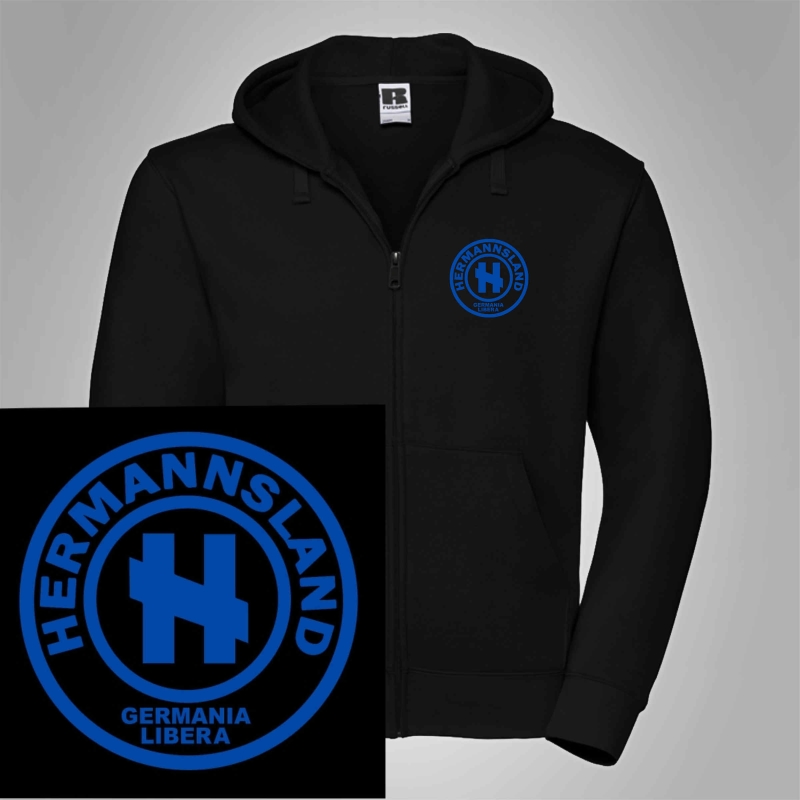 Kapuzenjacken Hermannsland Brustlogo Blau