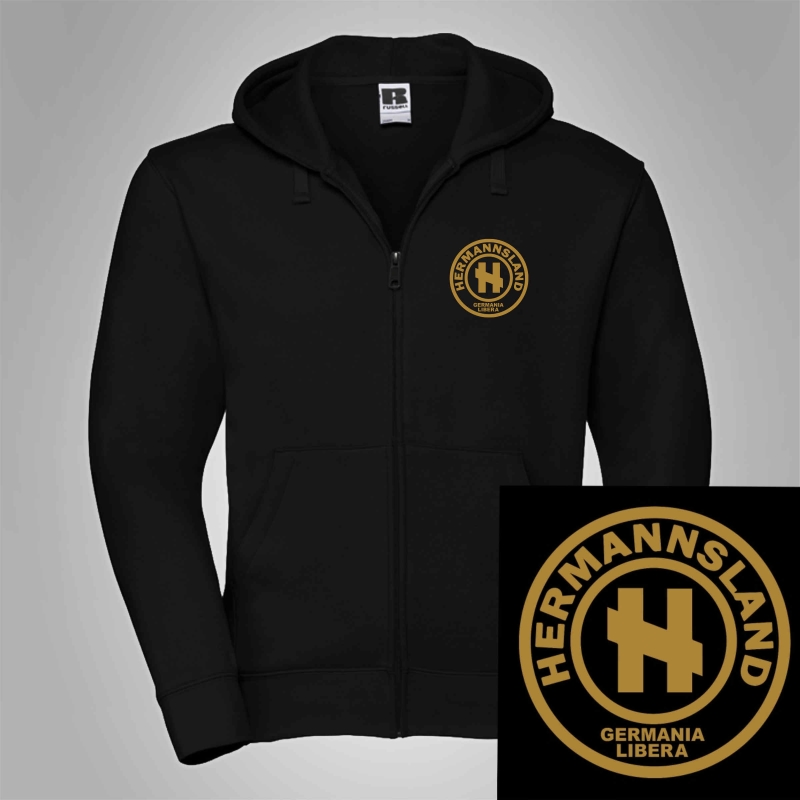 Kapuzenjacken Hermannsland Brustlogo Gold
