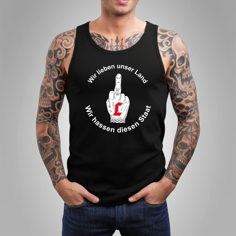 Tank Top Wir lieben unser Land... Schwarz