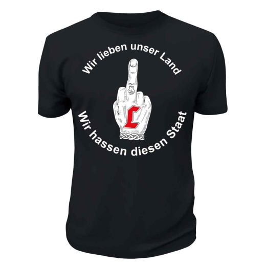 Lunikoff T-Shirt Wir lieben unser Land... Schwarz