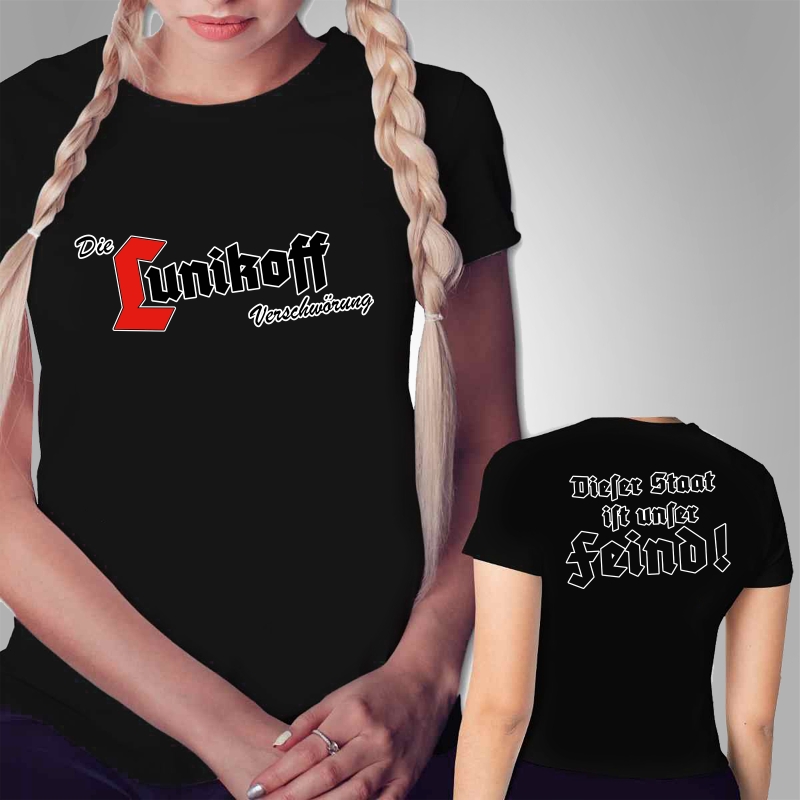 Frauen T-Shirt Die Lunikoff Verschwrung Dieser Staat... Schwarz