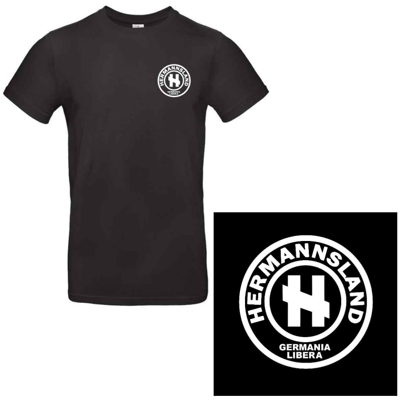 Hermannsland T-Shirt Brustlogo Schwarz