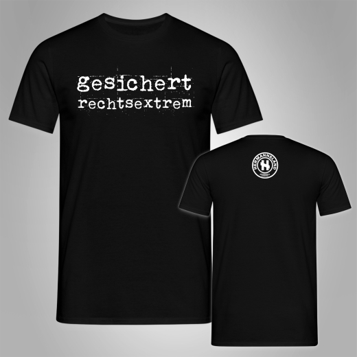 Hermannsland T-Shirt Gesichert Rechtsextrem Schwarz