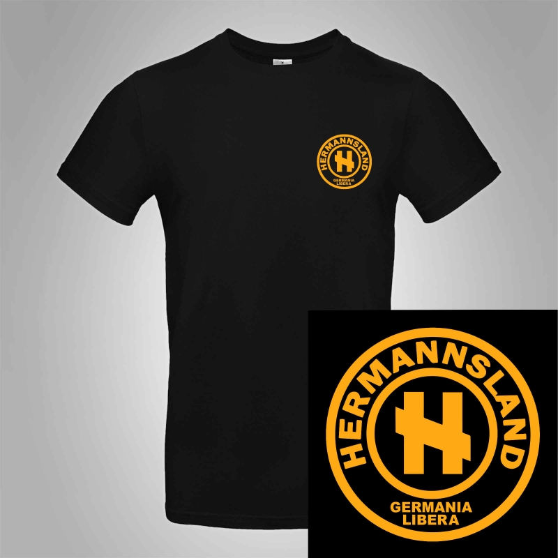Hermannsland T-Shirt Brustlogo Gelb