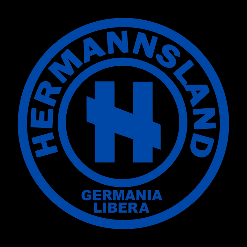 Kapuzenpullover Hermannsland Brustlogo Blau
