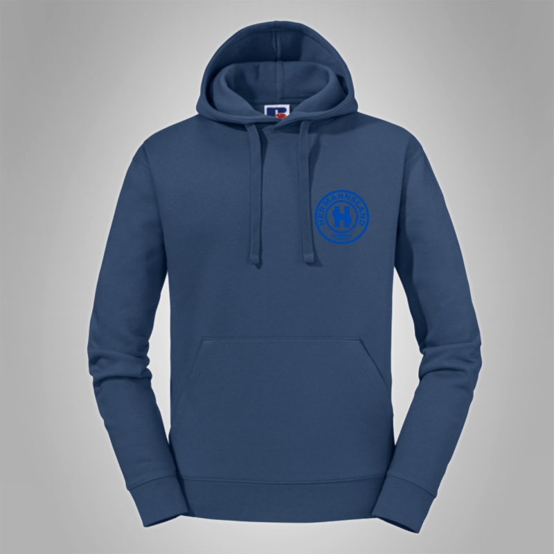Kapuzenpullover Hermannsland Brustlogo Blau