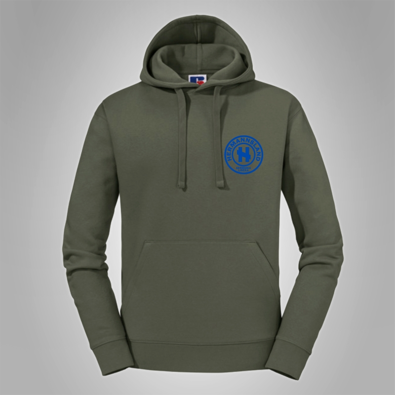 Kapuzenpullover Hermannsland Brustlogo Blau
