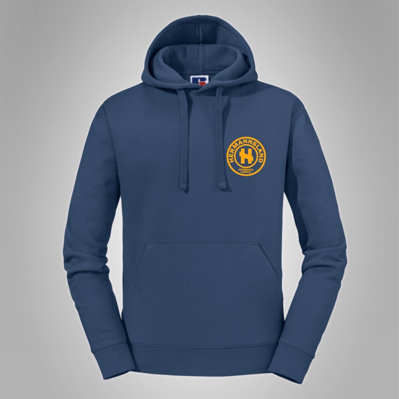 Kapuzenpullover Hermannsland Brustlogo Gelb