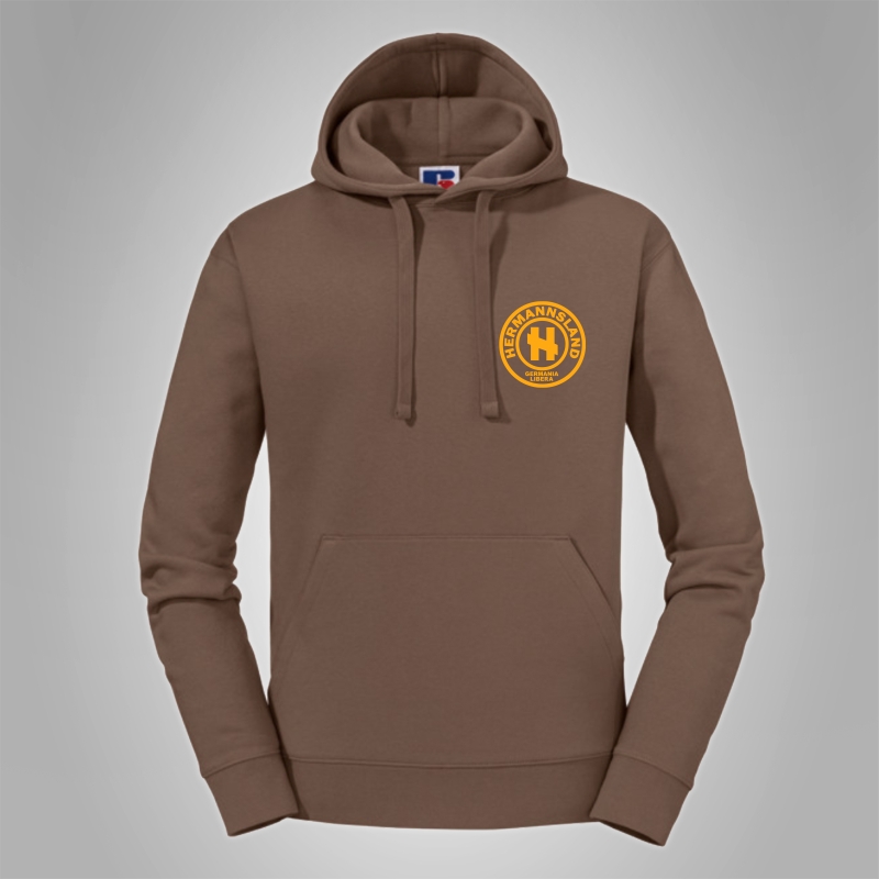 Kapuzenpullover Hermannsland Brustlogo Gelb