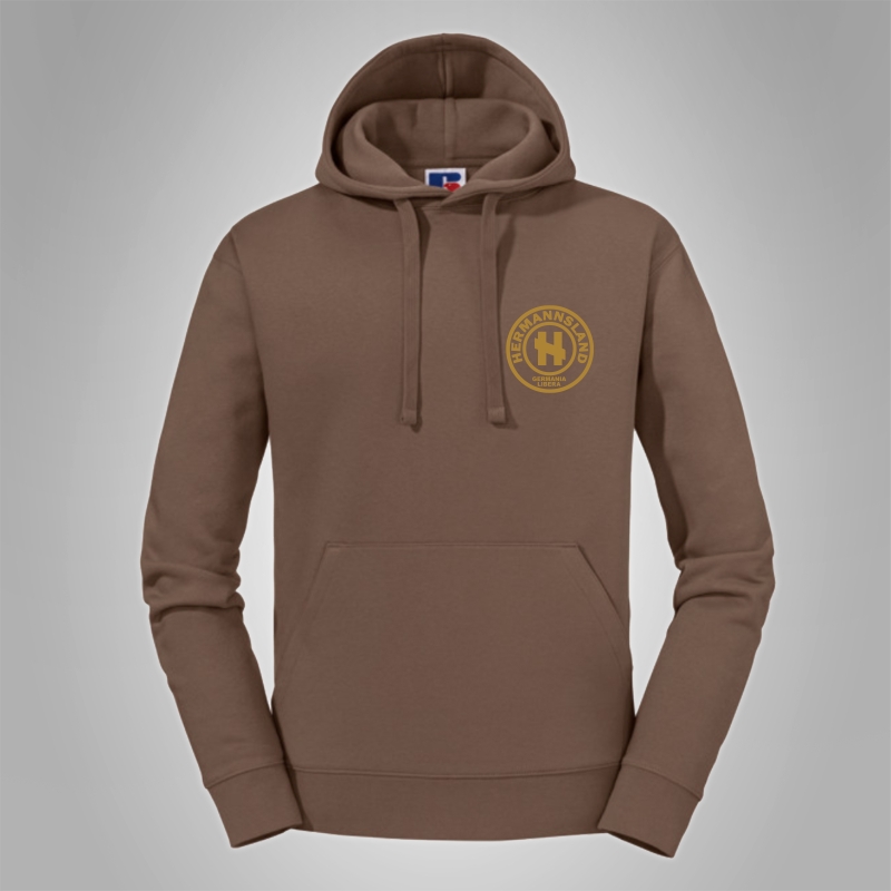 Kapuzenpullover Hermannsland Brustlogo Gold