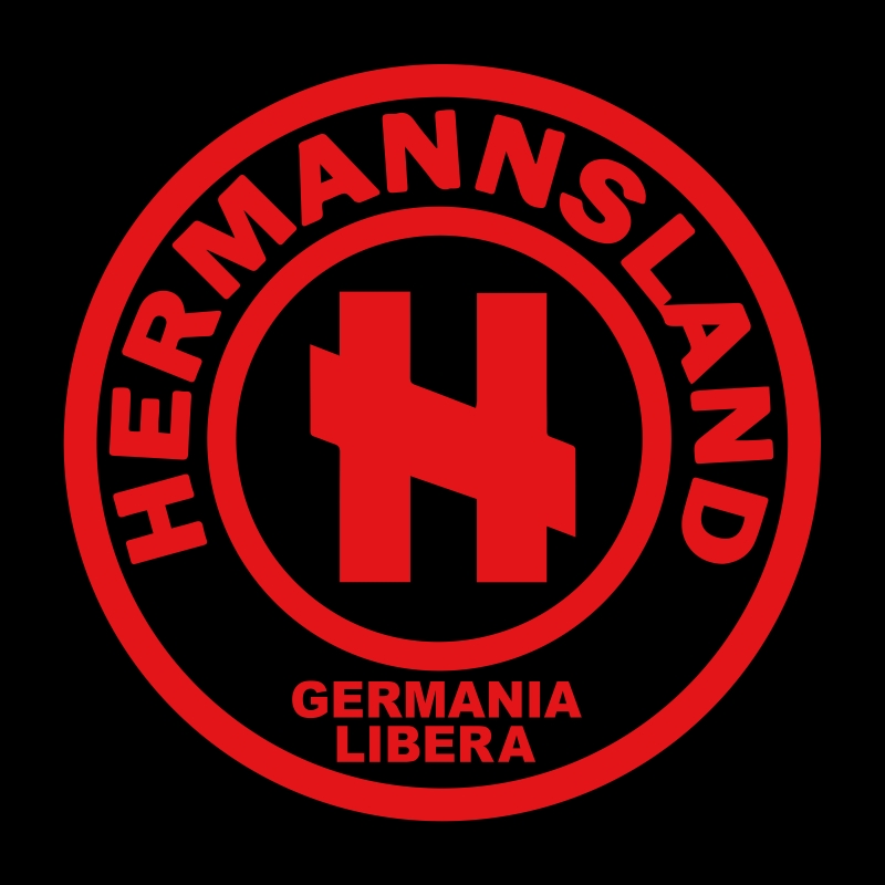 Kapuzenpullover Hermannsland Brustlogo Rot