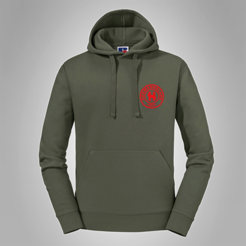 Kapuzenpullover Hermannsland Brustlogo Rot