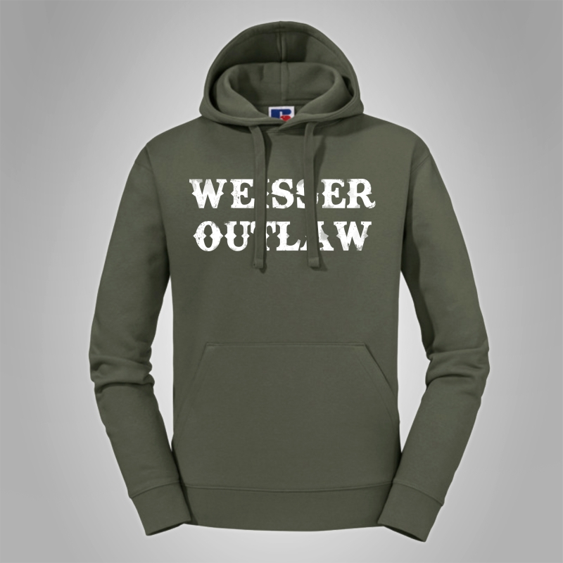 Kapuzenpullover Weisser Outlaw Front Gro�