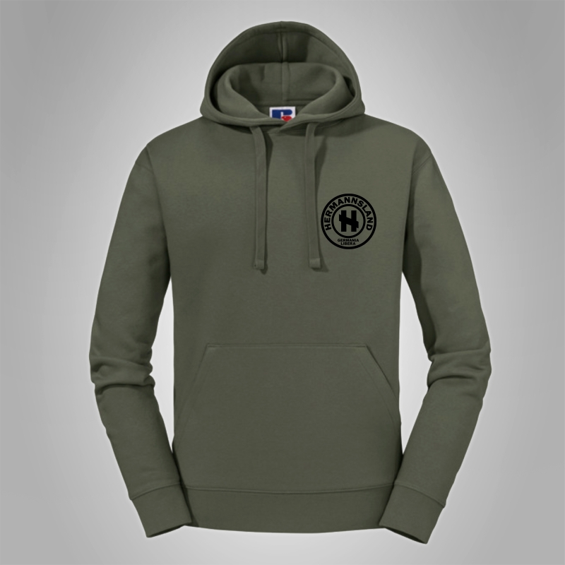 Kapuzenpullover Hermannsland Brustlogo Schwarz