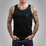 Tanktop Hermannsland Brustlogo (Logo Blau) Schwarz