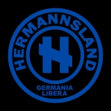 Hermannsland T-Shirt Brustlogo Blau