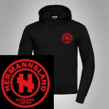 Kapuzenpullover Hermannsland Brustlogo Rot
