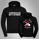 Kapuzenpullover Terroristen mit E-Gitarre