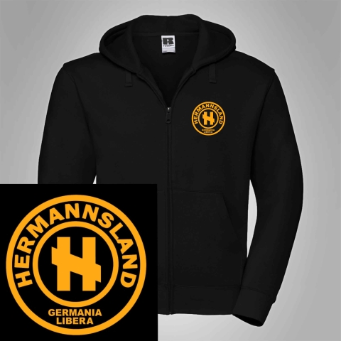 Kapuzenjacken Hermannsland Brustlogo Gelb