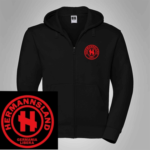 Kapuzenjacken Hermannsland Brustlogo Rot