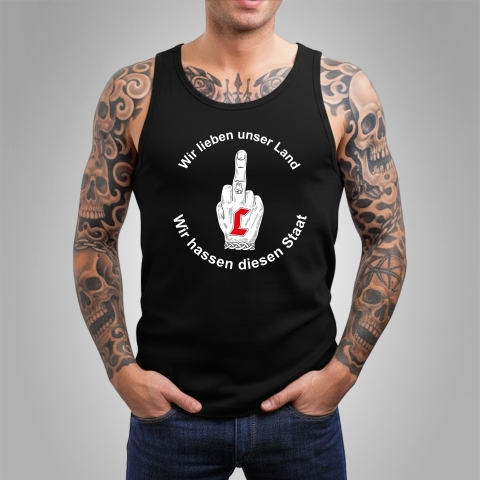 Tanktop Wir lieben unser Land... Schwarz
