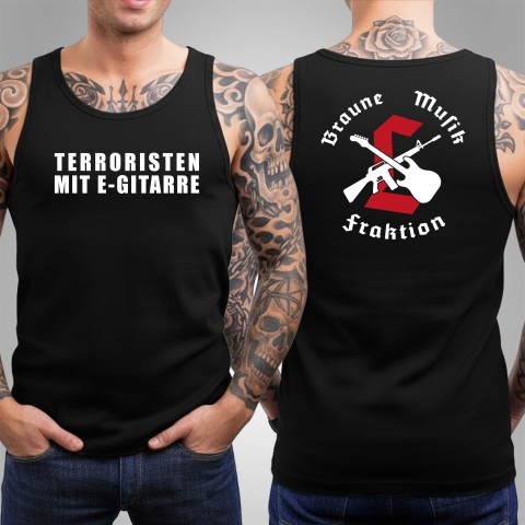 Tanktop Terroristen mit E-Gitarre Schwarz