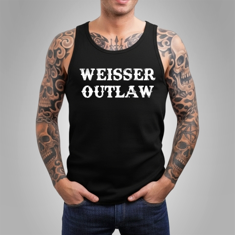 Tanktop Weisser Outlaw Front Gro� Schwarz