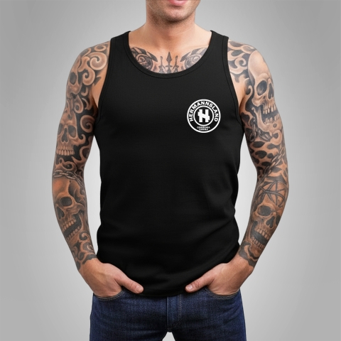Tanktop Hermannsland Brustlogo (Logo Wei�) Schwarz