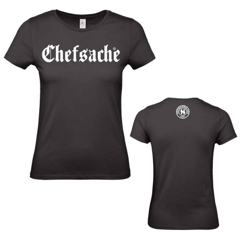 Frauen T-Shirt Chefsache Schwarz