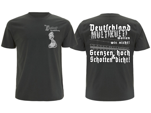 Die Lunikoff Verschwrung T-Shirt Grenzen hoch! Dunkelgrau