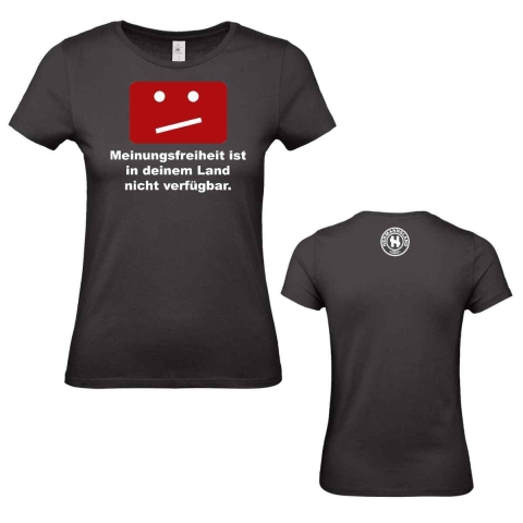 Frauen T-Shirt Meinungsfreiheit Schwarz