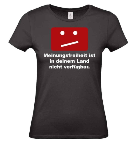 Frauen T-Shirt Meinungsfreiheit Schwarz