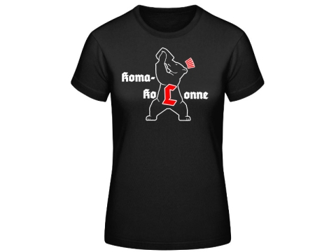 Frauen T-Shirt Koma Kolonne Schwarz