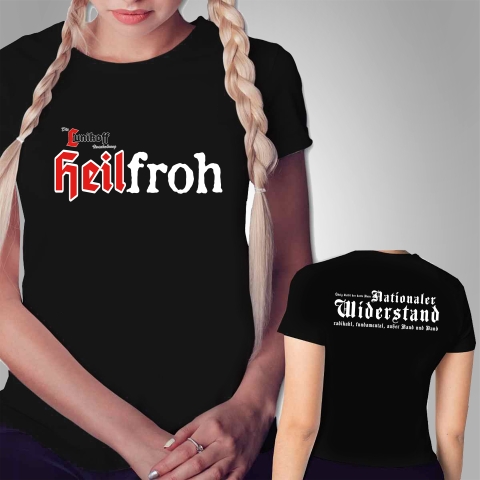Frauen T-Shirt Lunikoff Heilfroh Schwarz