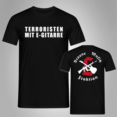 T-Shirt Terroristen mit E-Gitarre Schwarz