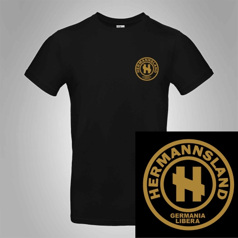 Hermannsland T-Shirt Brustlogo Gold