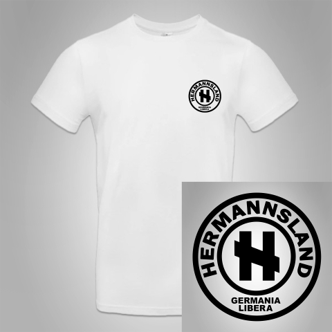 Hermannsland T-Shirt Brustlogo Schwarz